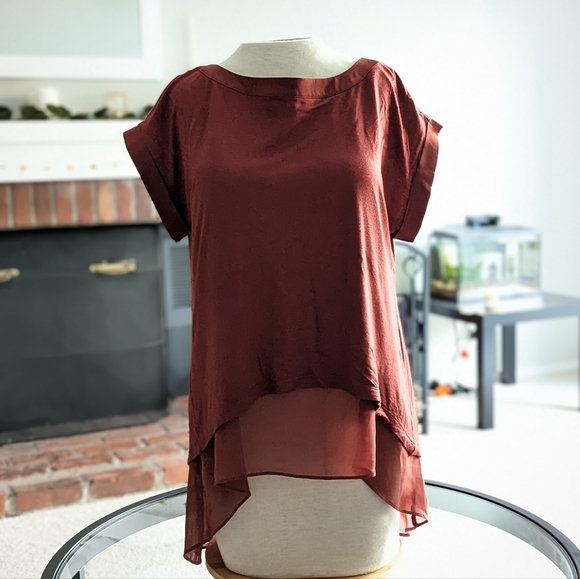 Banana Republic Burnt Orange Short Sleeve Blouse - Picture 3 of 11